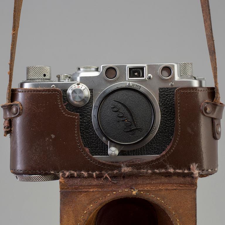 A Leica Leica IIIf no 527327 from 1951. With Elmar f=5 cm 1:3,5, Summarit f=5 cm 1:1,5 and more.