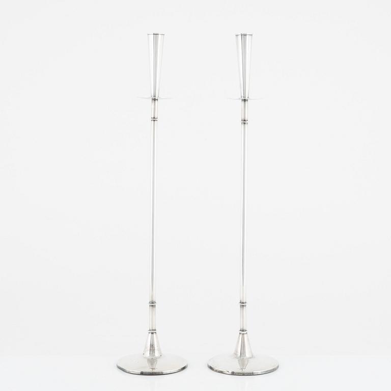 Tore Eldh, a pair of Swedish silver candlesticks, K&EC, Gothenburg, 1962.