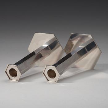 Wiwen Nilsson, ljusstakar, ett par, Lund 1975, sterling.