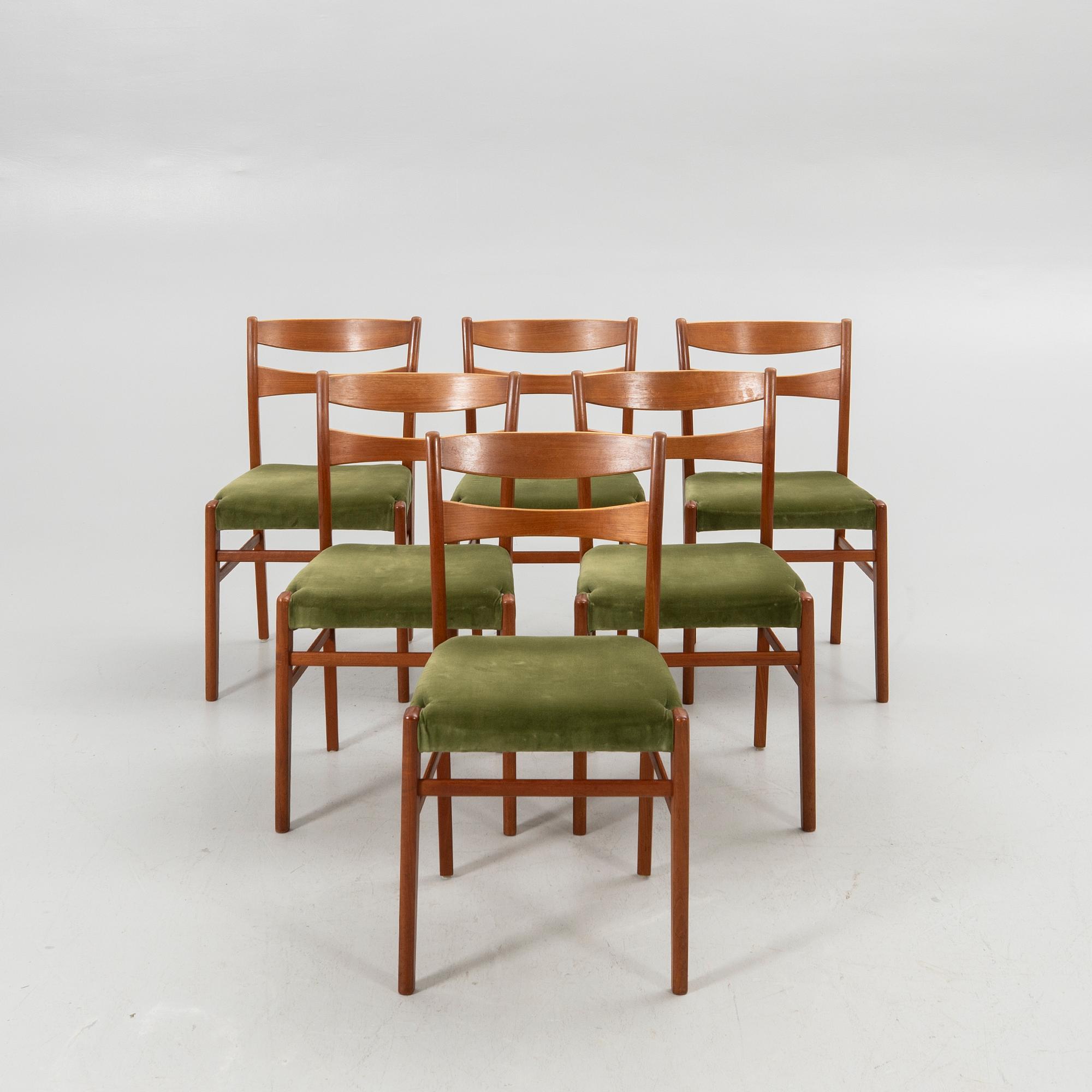 Chairs, 6 pcs, probably Troedssons Möbler, Furulund, mid-20th century.