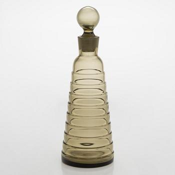 Aino Aalto, A set of 1930's carafe and drinking glasses, 8 pcs, "Bölgeblick" Karhula Glassworks.