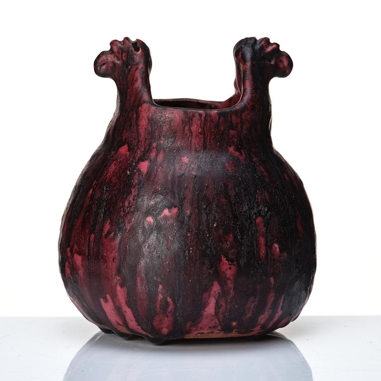 Ragnhild Godenius, a stoneware vase, her own workshop, Stockholm, Sweden 1919.