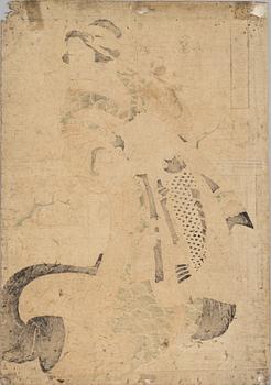 Keisai Eisen, two woodblock prints.