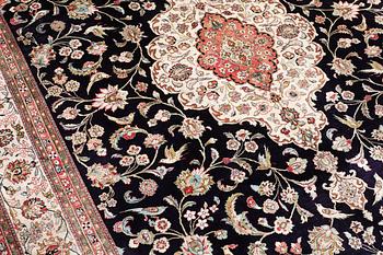 A CARPET, Figural silk Qum, signerad, 300 x 196 cm.