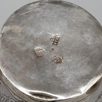 Four Russian 18th century silver beakers.