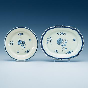 1736. SERVISDELAR, åtta stycken, kompaniporslin. Qing dynastin, Qianlong (1736-95).