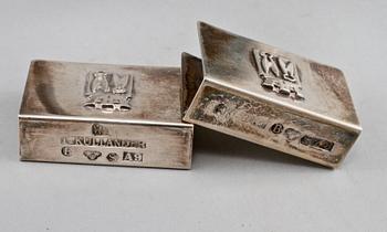 PARTI SILVER, 8 delar, 1900-tal. Vikt exklusive glasinsatser 340 gram.