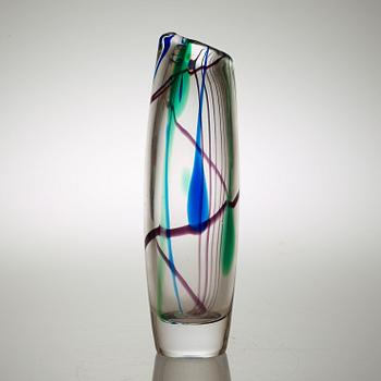 A Vicke Lindstrand 'Abstracta' glass vase, Kosta 1950's-60's.