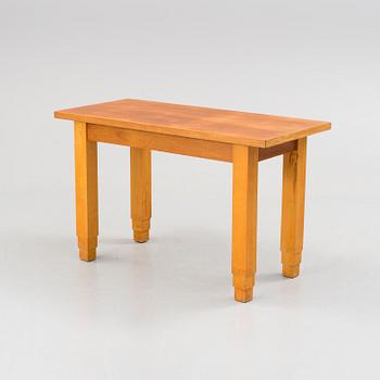 A contemporary oak table.