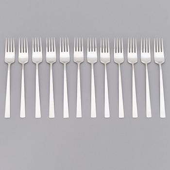 BERTEL GARDBERG, a 108-piece set of "Birgitta" silver cutlery, marked BG, Hopeatehdas oy, Helsinki 1956-61.