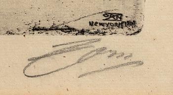 Anders Zorn, a signed etching from 1900.