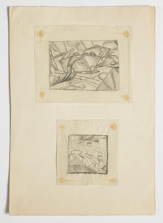 GÖSTA ADRIAN-NILSSON, pencil on paper (2), unsigned. Probably executed circa 1915-1917.