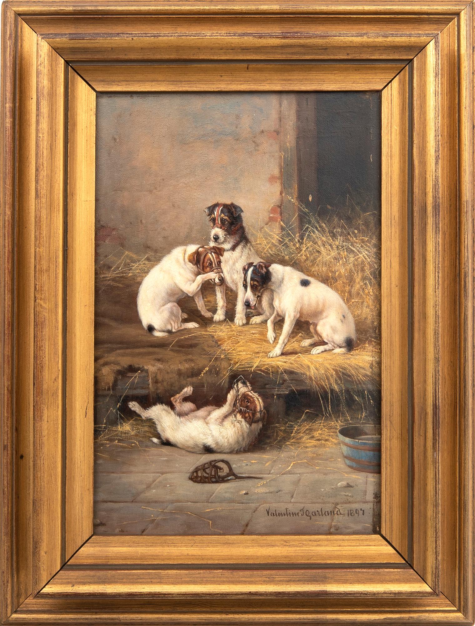 Valentine Thomas Garland, oil on panel signed and dated 1897.