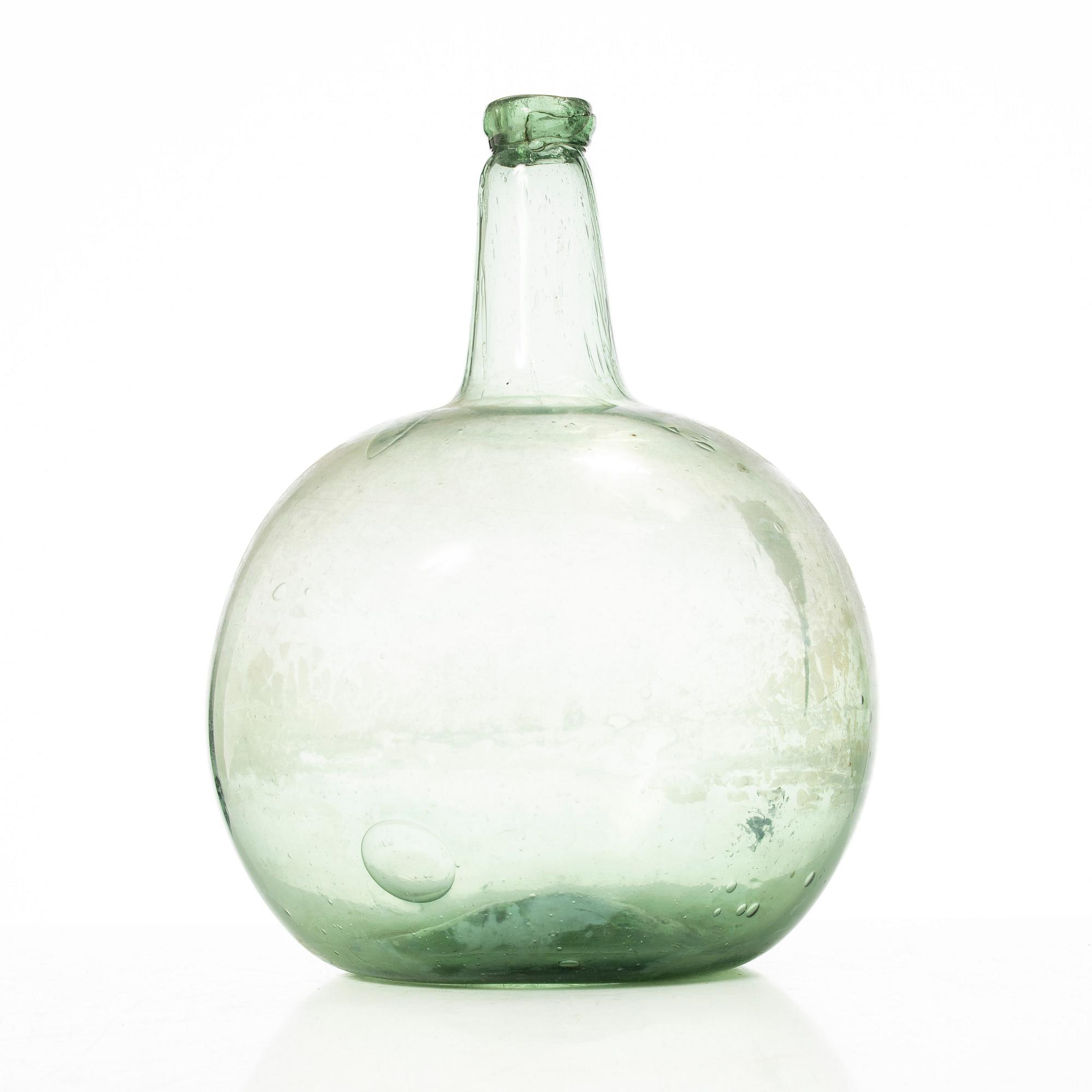 Flaska, glas, allmoge, 17-1800-tal.