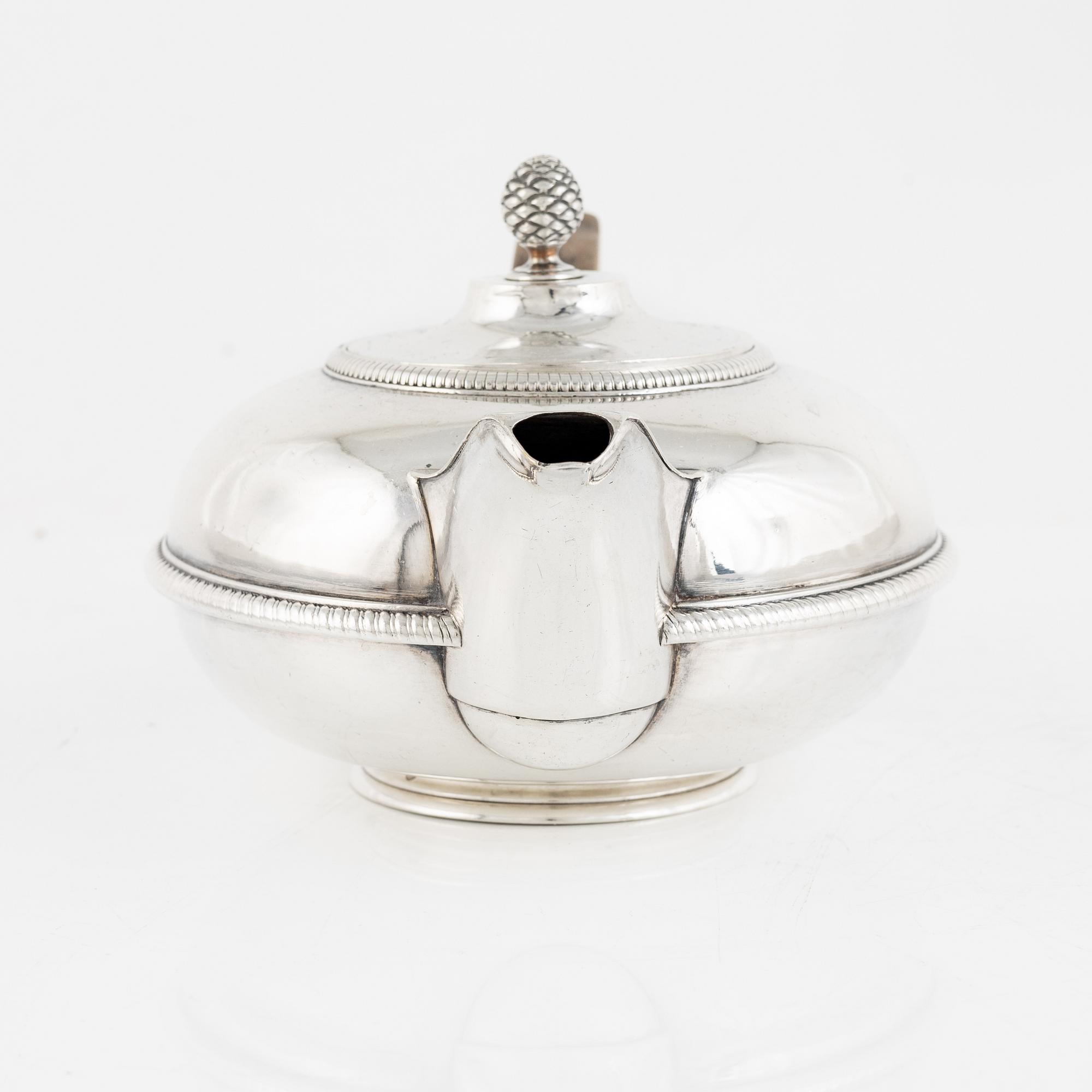 An Austrian Silver Teapot, Vienna, first half/mid-19th Century.