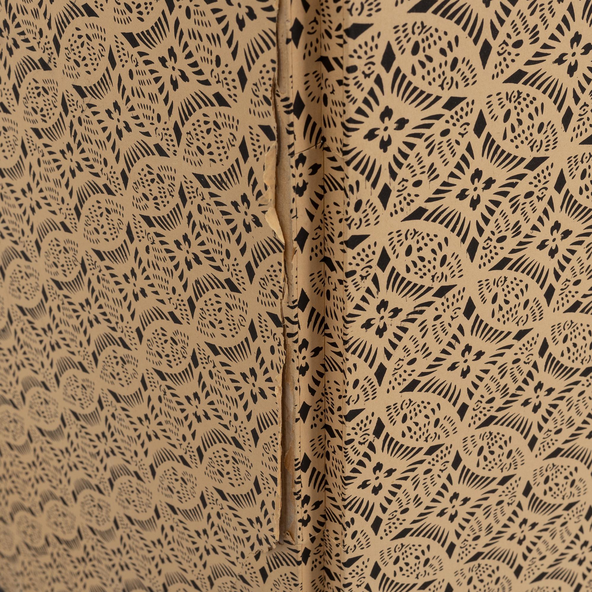 A Japanese four panel folding screen 'Byobu', first half of the 20th century.