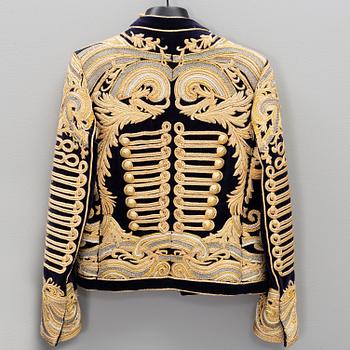 Balmain, a highly decorated velvet jacket, French size 48.