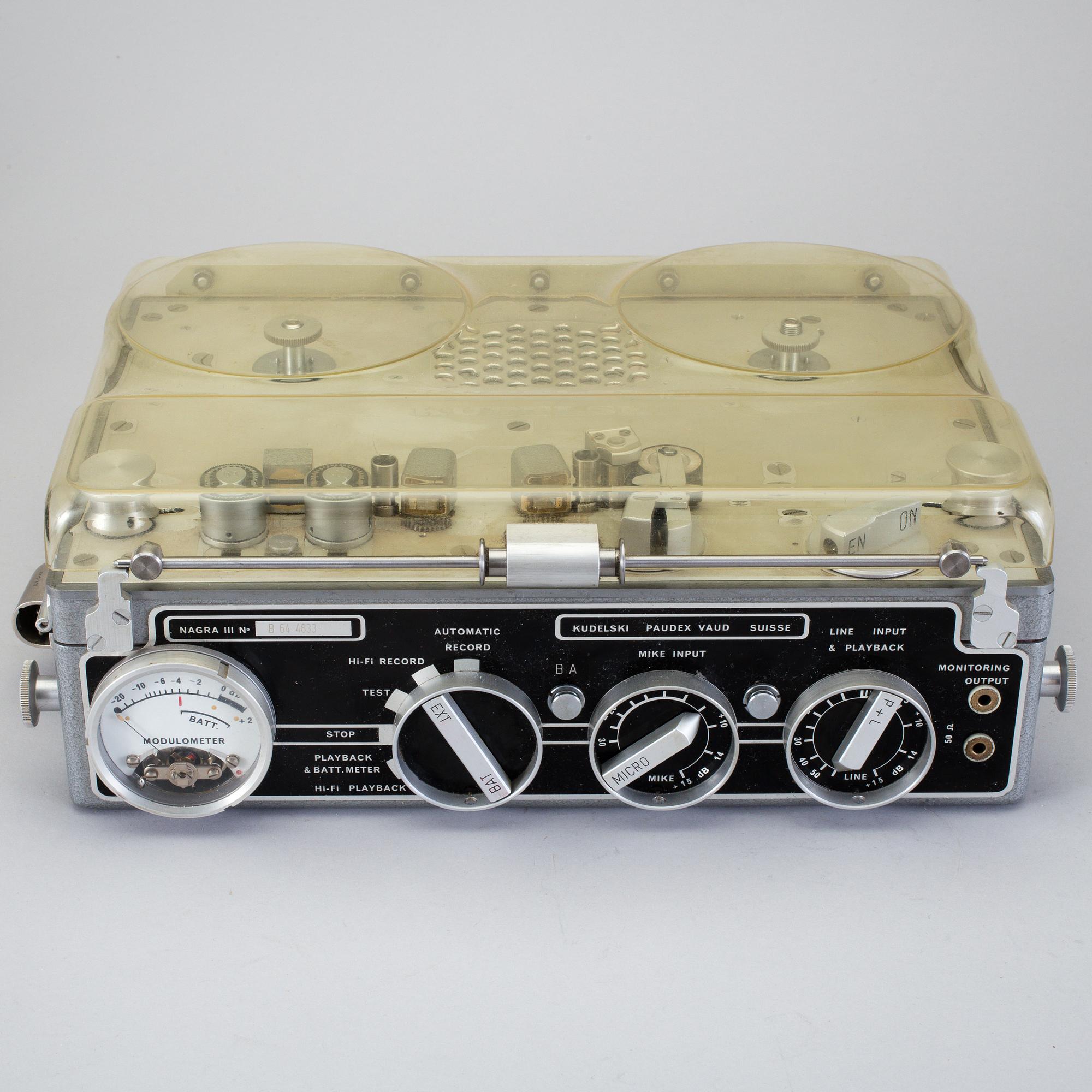 RULLBANDSPELARE, Nagra III, Stefan Kudelski, Schweiz, 1950/60-tal.
