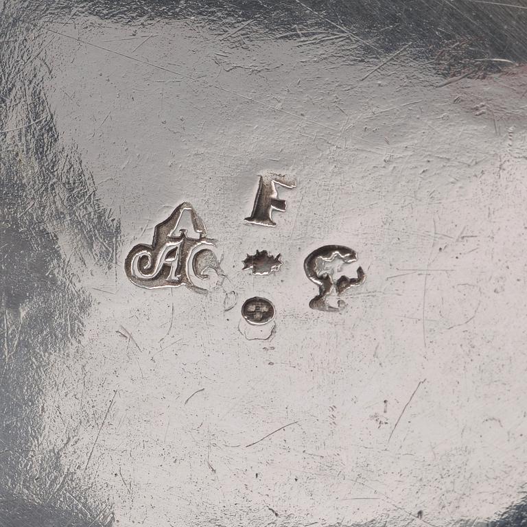 Arvid Castman, konfektskål, silver, Eksjö 1764. Senbarock/tidig rokoko.
