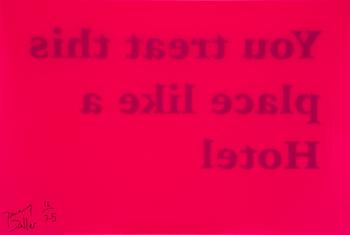 Jeremy Deller, signerad a tergo, upplaga 16/75. Utförd 1993-2018. Silkscreen på plexi.