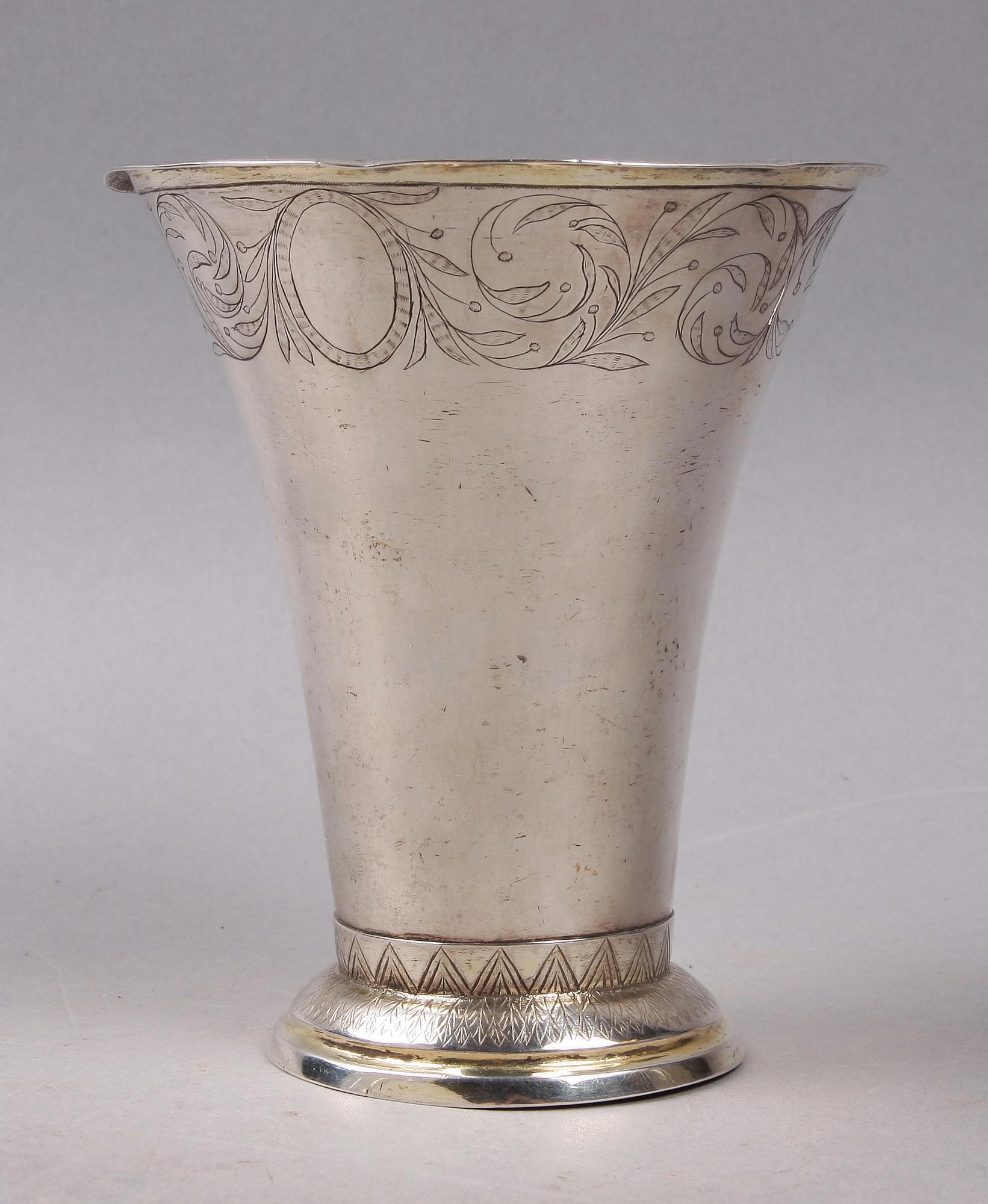 BÄGARE, silver, Johan Carlsson, Norrköping 1821.
