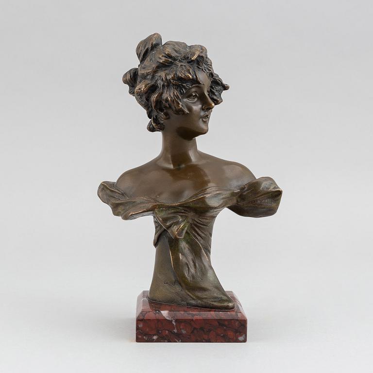 Georges van der Straeten, skulptur. Brons, signerad, gjut.stämpel. Total höjd 22,5 cm.