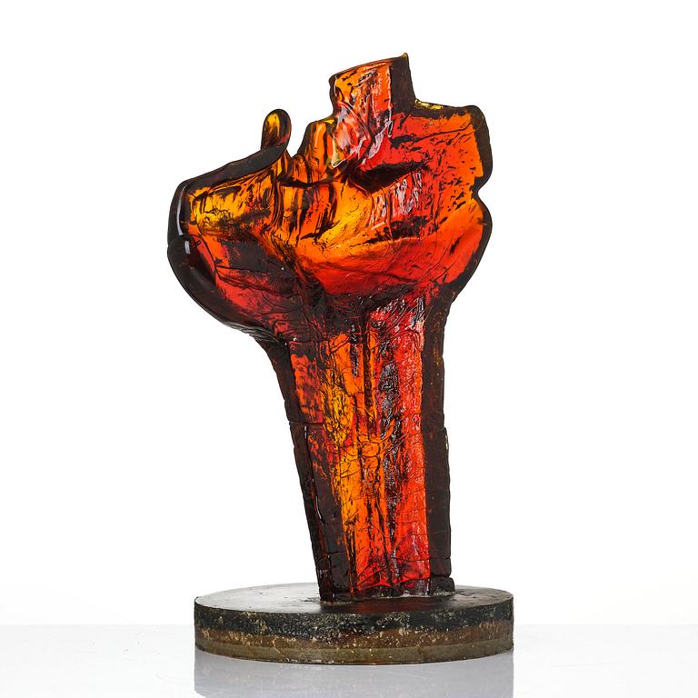 Edvin Öhrström, a cast glass sculpture, Lindshammar Glassworks, 1975.