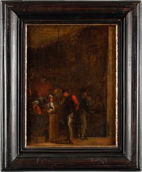CORNELIS DUSART, hans krets, 2 st, olja på duk, uppklistrad på pannå.