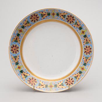 A RUSSIAN PLATE FROM THE IMPERIAL PORCELAIN FACTORY, time of Alexander II (1855-81).