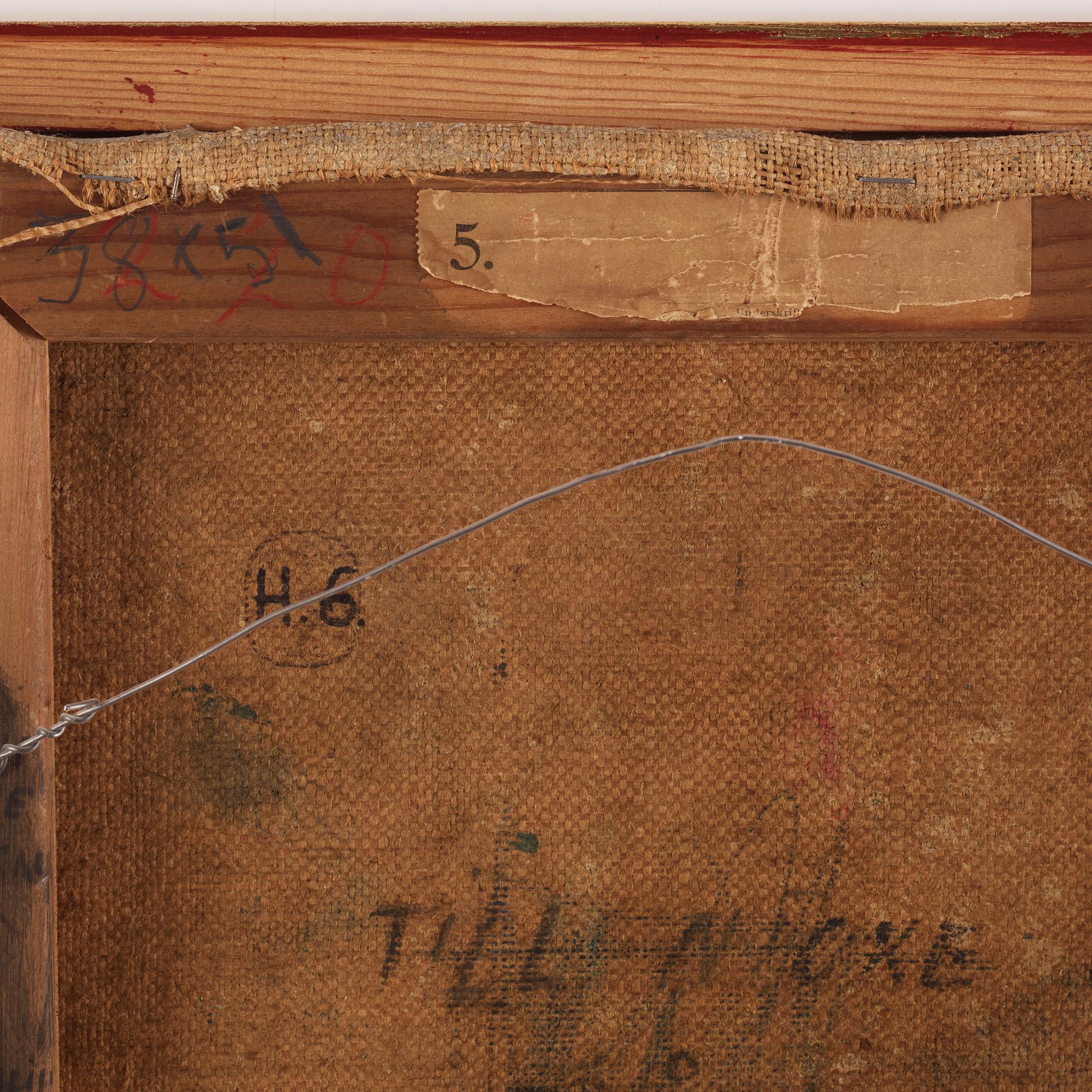 Jules Schyl, Stilleben med kruka och äpplen.