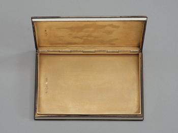 A Swedish 20th century silver-gilt and enamle box, makers mark of W.A. Bolin, Stockholm 1917.