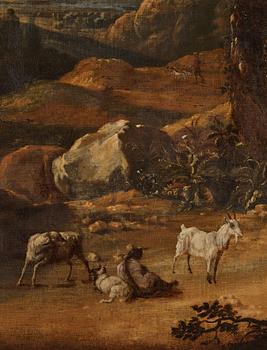 Italianate landscape with resting figures.