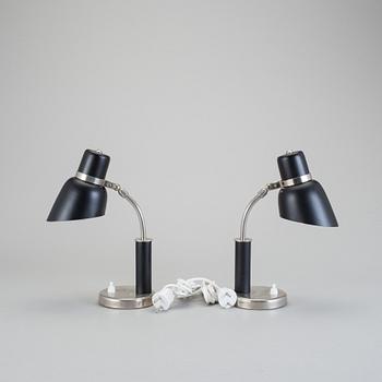 BORDSLAMPOR, ett par,  funkis, 1930-40-tal.