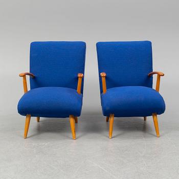 A pair of Swedish Modern easy chairs, 1940s.