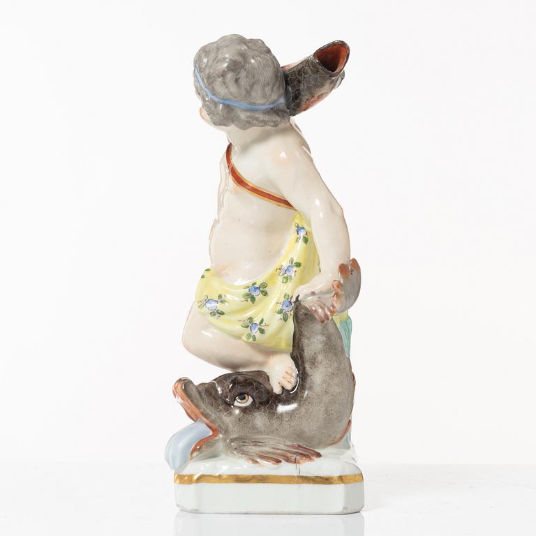 Figurin, porslin, Wien-liknande märke, 1800-tal.