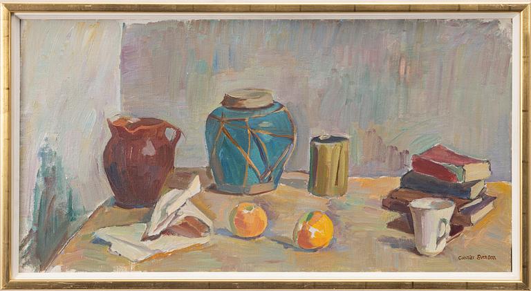 Gunnar Svenson, "Nature morte med statyett".