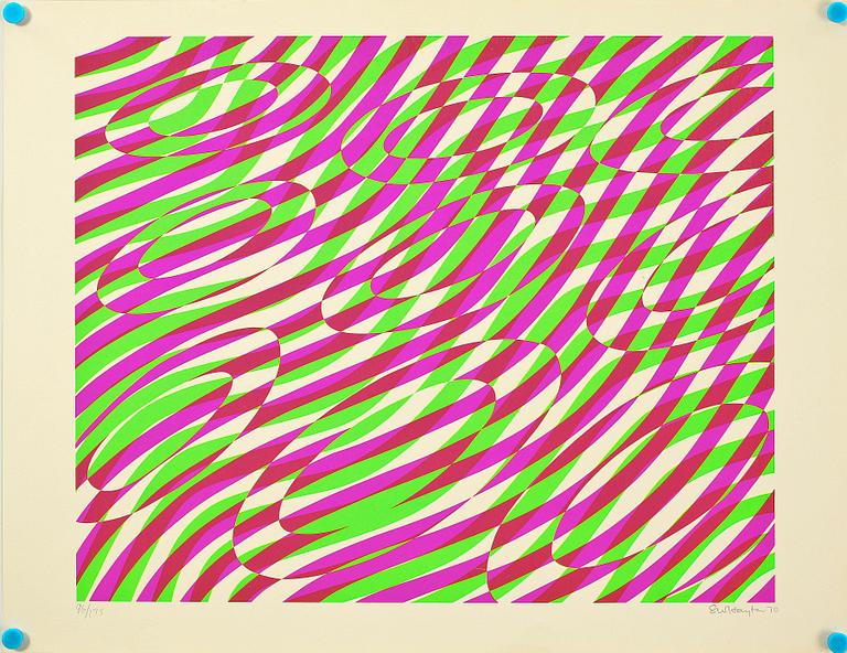 STANLEY WILLIAM HAYTER, färglitografi, sign o numr 96/175. Ur portfolion; Peace Portfolio, 1970.