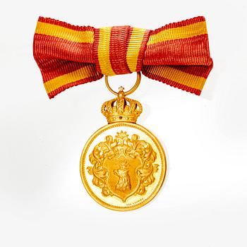 Medalj, guld 23 & 18 K, "Af Christianstad Läns Hushållningssälskap", 1964.