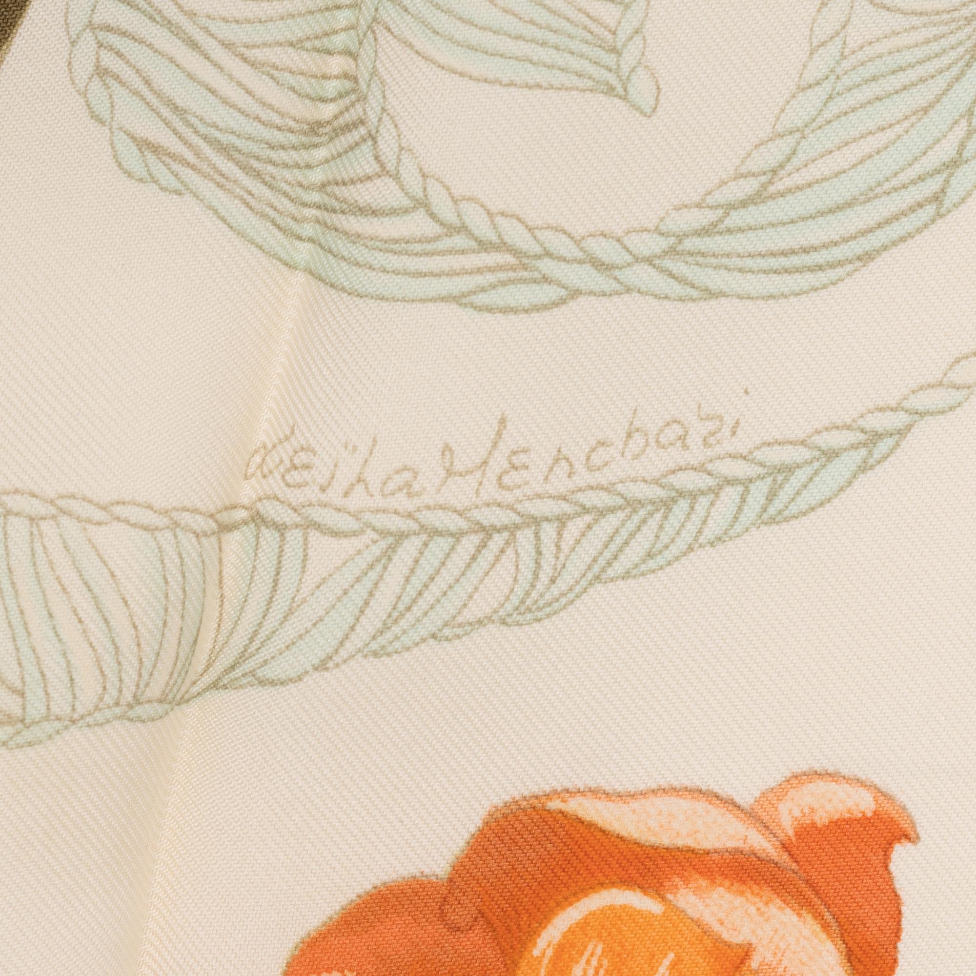 Hermès, a 'Regina' silk scarf.