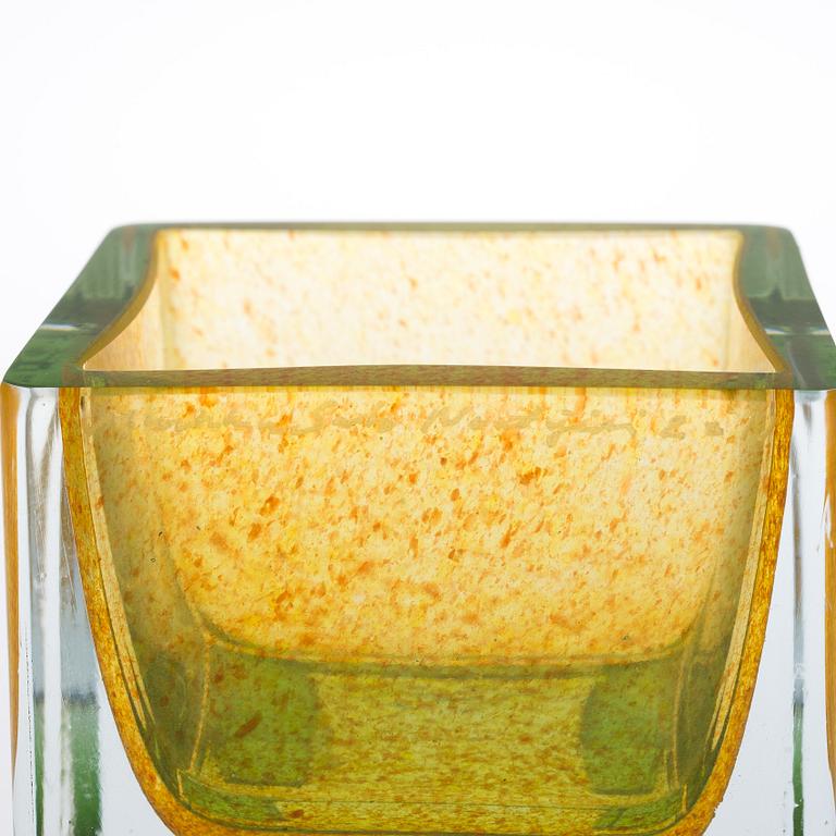 MARKKU SALO, A GLASS SCULPTURE. Ambra.  Signed Markku Salo, Nuutajärvi 2011.