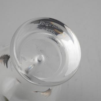 Ulrica Hydman-Vallien, vaser, 2 st, glas, "Charm" Kosta Boda, 1980-tal.