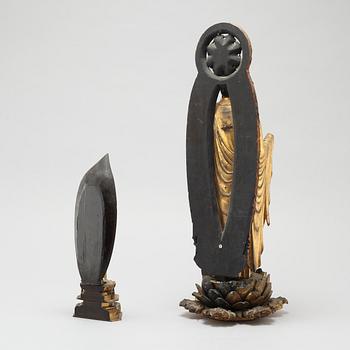 Two Japanese buddhas, Meiji period (1868-1912).