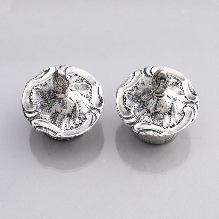 A French 18th century silver cruet-set, marks of Joseph Bouillerot, Paris 1775.