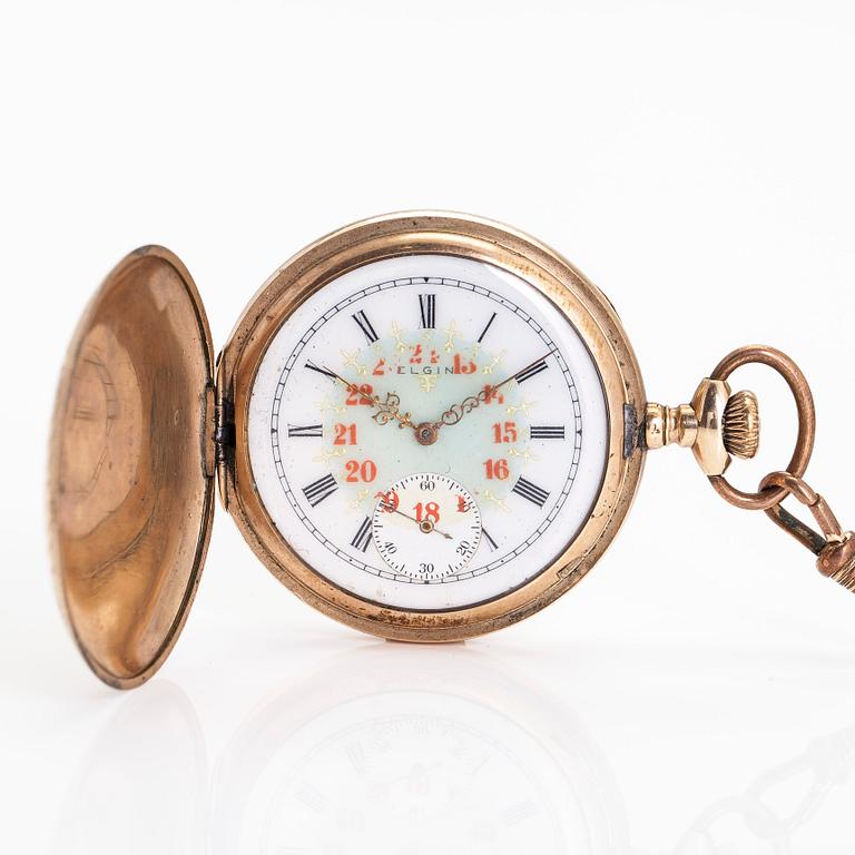 Elgin, pocket watch, hunter-case, 50 mm.