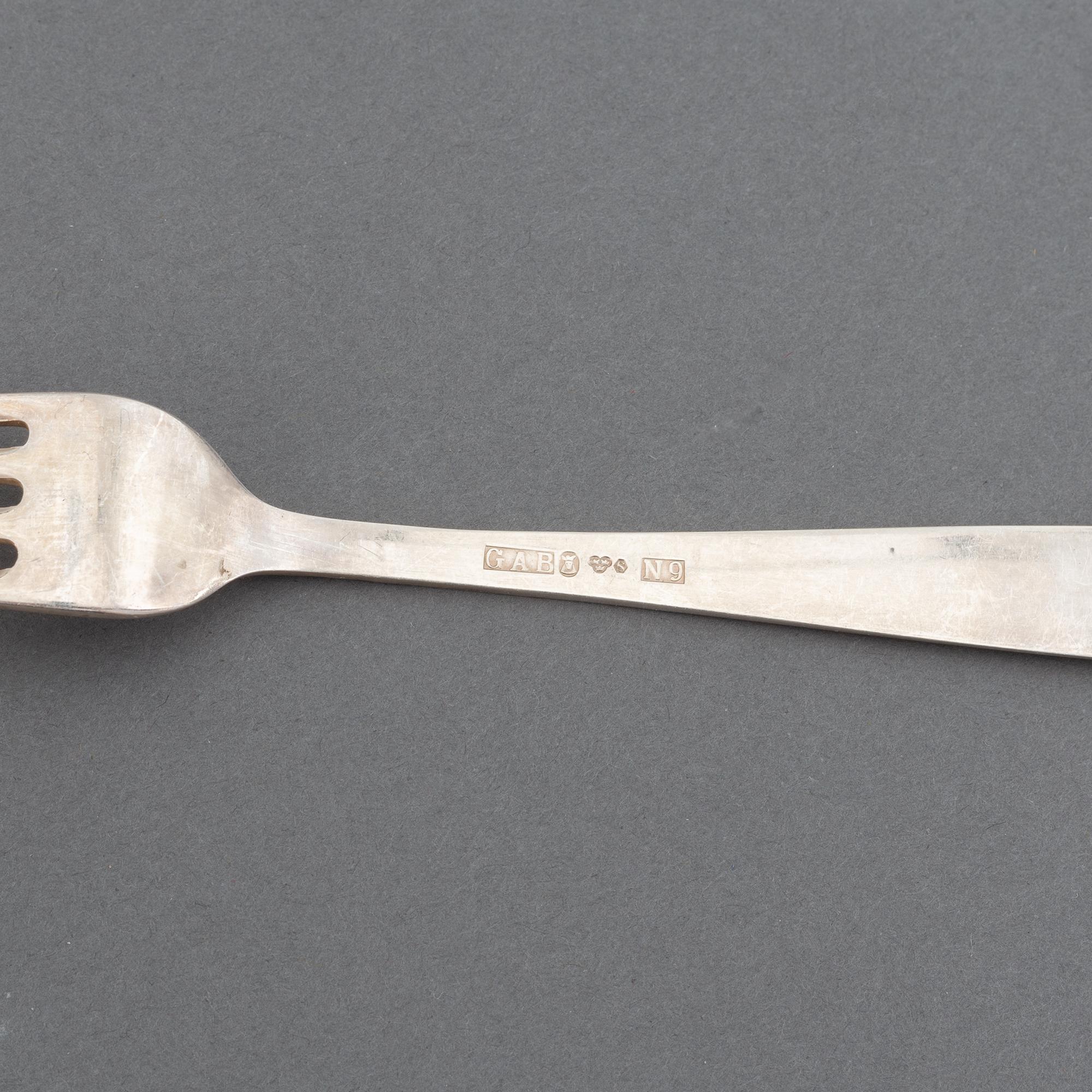 A 'Rosenholm' silver cutlery service, Jacob Ängman, GAB. (84 pieces).