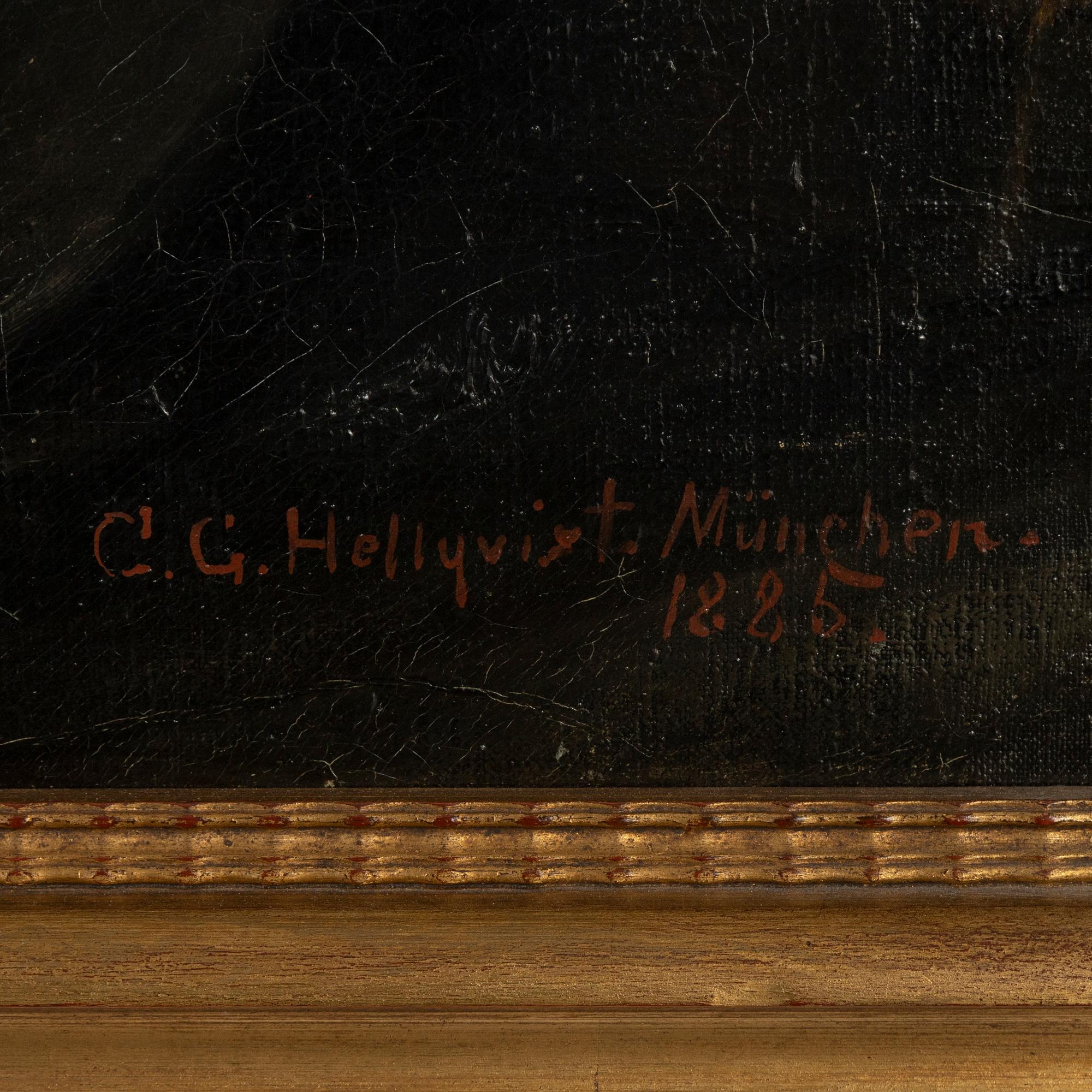Carl Gustaf Hellqvist, oil on canvas, signed and daetd München 1885.