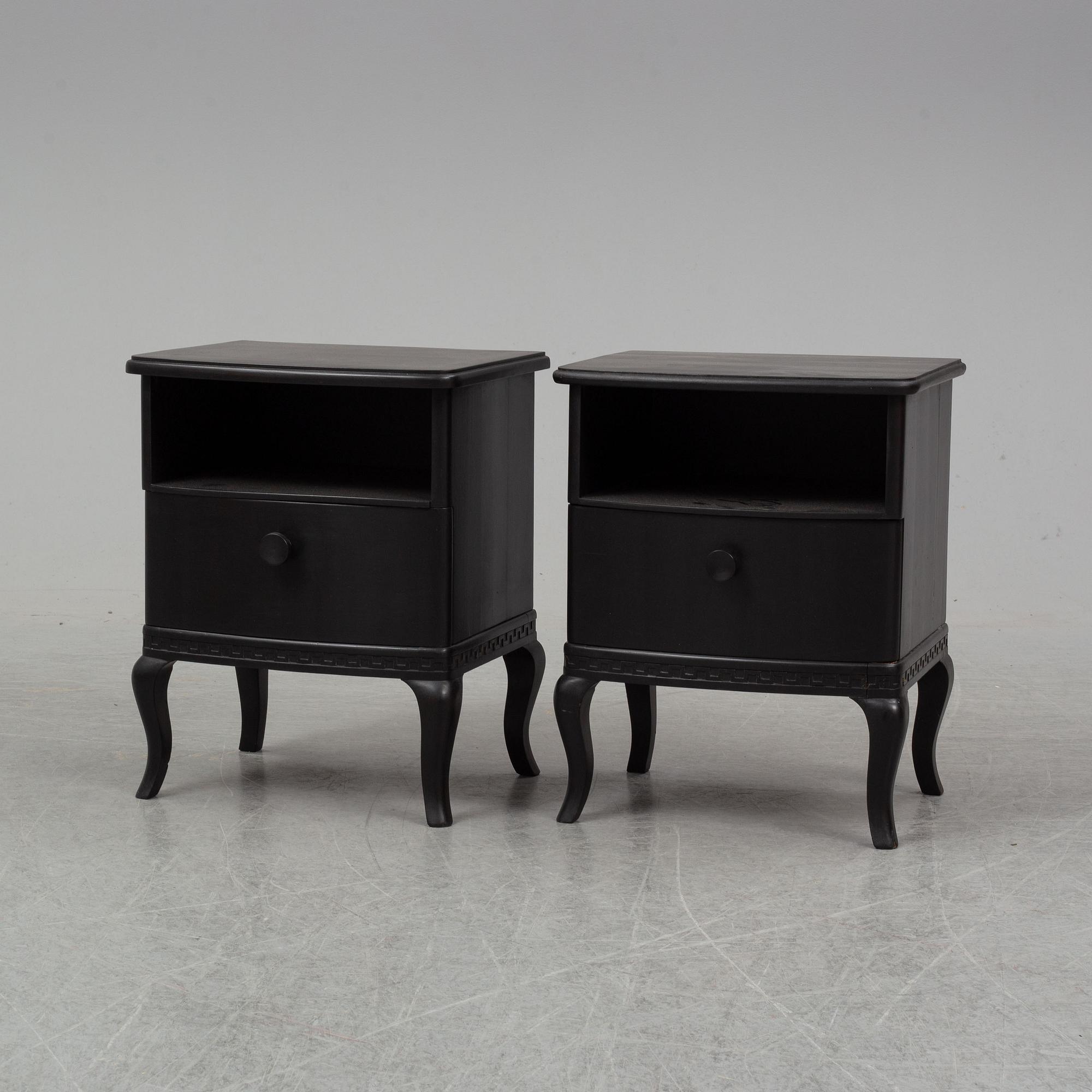 A pair of bed tables.