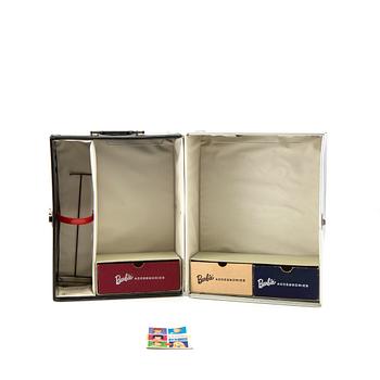 Barbie wardrobe along with clothes and accessories, 1960s, including "Barbie babysits" 1963.