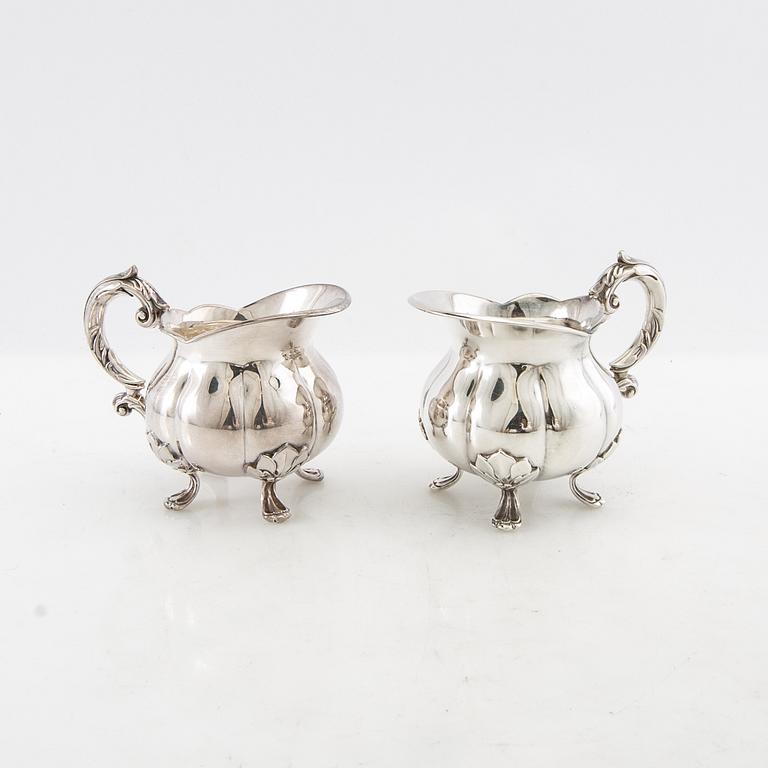 Coffee service 4 dlr by Cohr Denmark Rococo style silver-plated early/mid 20th century.