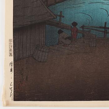 KAWASE HASUI (1883-1957), colour woodblock print. Japan, "Souvenirs of Travel I".